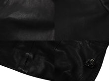 画像をギャラリービューアに読み込む, CHROME HEARTS クロムハーツ 4クロスボールボタン レザーコート レディース ブラック サイズS 美品 中古 4b002359