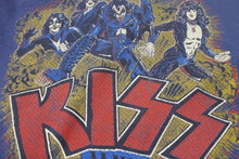 Load image into Gallery viewer, TRUNK SHOW トランクショー KISS 長袖Ｔシャツ ブルー ホワイト バンTシャツ リバイバルプリント シーム コットン 美品 中古 4b002360