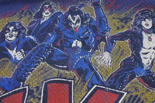 Load image into Gallery viewer, TRUNK SHOW トランクショー KISS 長袖Ｔシャツ ブルー ホワイト バンTシャツ リバイバルプリント シーム コットン 美品 中古 4b002360