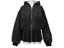 画像をギャラリービューアに読み込む, Jean Paul GAULTIER ジャンポール ゴルチェ フードジャケット ブルゾン サイズ9 ブラック ロングリブ 合成ゴム 総柄 美品 中古 4b002365