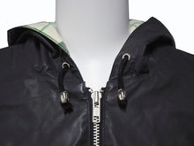 画像をギャラリービューアに読み込む, Jean Paul GAULTIER ジャンポール ゴルチェ フードジャケット ブルゾン サイズ9 ブラック ロングリブ 合成ゴム 総柄 美品 中古 4b002365