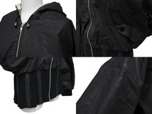 画像をギャラリービューアに読み込む, Jean Paul GAULTIER ジャンポール ゴルチェ フードジャケット ブルゾン サイズ9 ブラック ロングリブ 合成ゴム 総柄 美品 中古 4b002365