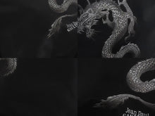 画像をギャラリービューアに読み込む, Jean Paul Gaultier ジャンポールゴルチェ ハンドバッグ ドラゴン タトゥー ブラック グレー ナイロン シルバー金具 龍 良品 中古 4b002366