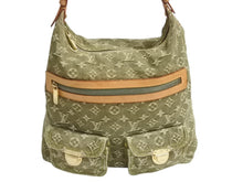 画像をギャラリービューアに読み込む, LOUIS VUITTON ルイヴィトン バギーPM ショルダーバッグ M95213 モノグラムデニム カーキ ゴールド 美品 中古 4b002372