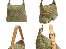 画像をギャラリービューアに読み込む, LOUIS VUITTON ルイヴィトン バギーPM ショルダーバッグ M95213 モノグラムデニム カーキ ゴールド 美品 中古 4b002372