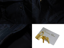 Load image into Gallery viewer, Christian Dior クリスチャンディオール スピーディ25 ハンドバッグ トロッター PZ0501 ネイビー ゴールド金具 美品 中古 4b002374