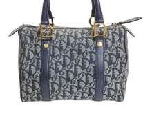 Load image into Gallery viewer, Christian Dior クリスチャンディオール スピーディ25 ハンドバッグ トロッター PZ0501 ネイビー ゴールド金具 美品 中古 4b002374