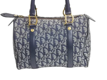 Load image into Gallery viewer, Christian Dior クリスチャンディオール スピーディ25 ハンドバッグ トロッター PZ0501 ネイビー ゴールド金具 美品 中古 4b002374