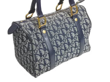 Load image into Gallery viewer, Christian Dior クリスチャンディオール スピーディ25 ハンドバッグ トロッター PZ0501 ネイビー ゴールド金具 美品 中古 4b002374