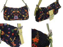 画像をギャラリービューアに読み込む, FENDI フェンディ ビーズ刺繍 マンマバケット ワンショルダーバッグ 26424 ブラック マルチカラー グリーン シルバー金具 ロゴ 美品 中古 4b002378