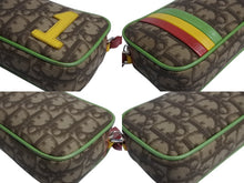 Load image into Gallery viewer, 極美品 Christian Dior クリスチャンディオール ガリアーノ期 トロッター ポーチ ハンドバッグ 05-MA-0044 ラスタカラー 中古 4b002380