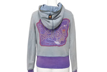 画像をギャラリービューアに読み込む, TRUNKSHOW トランクショー ジップアップパーカー 500着限定 刺繍 ブルー パープル イエロー コットン フリーサイズ 美品 中古 4b002381