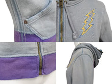 画像をギャラリービューアに読み込む, TRUNKSHOW トランクショー ジップアップパーカー 500着限定 刺繍 ブルー パープル イエロー コットン フリーサイズ 美品 中古 4b002381
