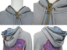画像をギャラリービューアに読み込む, TRUNKSHOW トランクショー ジップアップパーカー 500着限定 刺繍 ブルー パープル イエロー コットン フリーサイズ 美品 中古 4b002381