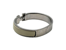 Load image into Gallery viewer, HERMES エルメス クリッククラック H ブレスレット バングル D刻印 メタル アイボリー シルバー 美品 中古 4b002382