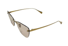 Load image into Gallery viewer, CHANEL シャネル キャッツアイ シェイプ ブルーライトカット アイウェア リムレス メガネ チタン ブラウン ゴールド 美品 中古 4b002383