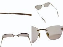 Load image into Gallery viewer, CHANEL シャネル キャッツアイ シェイプ ブルーライトカット アイウェア リムレス メガネ チタン ブラウン ゴールド 美品 中古 4b002383