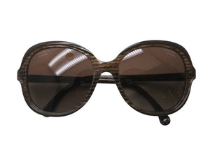 CHANEL シャネル オーバル サングラス ブラウン ラメ ココマーク