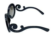 画像をギャラリービューアに読み込む, 極美品 PRADA プラダ デザインフレーム サングラス ミニマル バロックシリーズ SPR27N ブラック サイズ55◻︎22 135 中古 4b002392