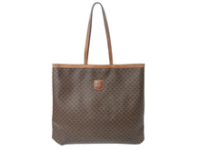 画像をギャラリービューアに読み込む, CELINE セリーヌ トートバッグ マカダム柄 ベージュ ブラウン PVC レザー ゴールド金具 良品 中古 4b002398