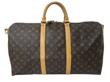 画像をギャラリービューアに読み込む, LOUIS VUITTON ルイヴィトン モノグラム キーポルバンドリエール50 ブラウン M41416 ボストンバッグ 旅行バッグ ロゴ ゴールド金具 美品 中古 4b002403