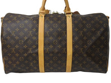 画像をギャラリービューアに読み込む, LOUIS VUITTON ルイヴィトン キーポル バンドリエール 50 モノグラムキャンバス M41416 ボストンバッグ 良品 中古 4b002404