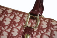 画像をギャラリービューアに読み込む, CHRISTIAN DIOR クリスチャンディオール ハンドバッグ スピーディ 25cm ボストン トロッター キャンバス ジャガード レッド 中古 4b002407