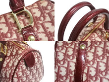 画像をギャラリービューアに読み込む, CHRISTIAN DIOR クリスチャンディオール ハンドバッグ スピーディ 25cm ボストン トロッター キャンバス ジャガード レッド 中古 4b002407