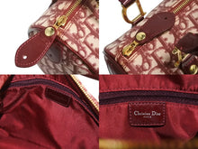 画像をギャラリービューアに読み込む, CHRISTIAN DIOR クリスチャンディオール ハンドバッグ スピーディ 25cm ボストン トロッター キャンバス ジャガード レッド 中古 4b002407