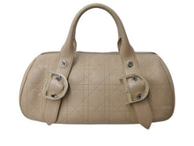 Load image into Gallery viewer, CHRISTIAN DIOR クリスチャンディオール カナージュ ミニボストンバッグ ハンドバッグ ロゴ金具 レザー ベージュ 美品 中古 4b002408