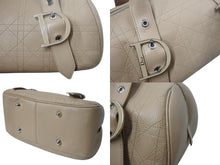 Load image into Gallery viewer, CHRISTIAN DIOR クリスチャンディオール カナージュ ミニボストンバッグ ハンドバッグ ロゴ金具 レザー ベージュ 美品 中古 4b002408