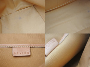 CELINE Handbag Macadam Logo Vintage Beige Logo PVC Leather Bag Gold Hardware Good Condition Used 4b002412