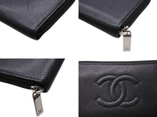Load image into Gallery viewer, CHANEL シャネル ココマーク ラウンドファスナー 長財布 財布 A50071 18番台 キャビアスキン ブラック 良品 中古 4b002416