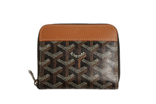 画像をギャラリービューアに読み込む, 極美品 GOYARD ゴヤール マティニョンPM ラウンドファスナー 財布 ブラック ブラウン PVCコーティングキャンバス レザー 中古 4b002417