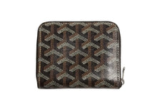 画像をギャラリービューアに読み込む, 極美品 GOYARD ゴヤール マティニョンPM ラウンドファスナー 財布 ブラック ブラウン PVCコーティングキャンバス レザー 中古 4b002417