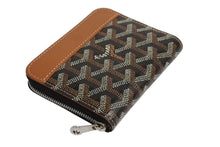 画像をギャラリービューアに読み込む, 極美品 GOYARD ゴヤール マティニョンPM ラウンドファスナー 財布 ブラック ブラウン PVCコーティングキャンバス レザー 中古 4b002417