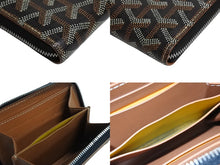 画像をギャラリービューアに読み込む, 極美品 GOYARD ゴヤール マティニョンPM ラウンドファスナー 財布 ブラック ブラウン PVCコーティングキャンバス レザー 中古 4b002417