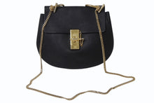 画像をギャラリービューアに読み込む, Chloe クロエ DREW ドリュー チェーンショルダーバッグ 02165665 レザー ブラック ゴールド金具 美品 中古 4b002422