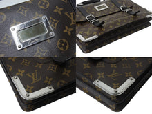 画像をギャラリービューアに読み込む, LOUIS VUITTON ルイヴィトン ラリー ビジネスバッグ ブリーフケース M92292 モノグラム マカサー ブラウン シルバー金具 美品 中古 4b002423