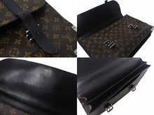 画像をギャラリービューアに読み込む, LOUIS VUITTON ルイヴィトン ラリー ビジネスバッグ ブリーフケース M92292 モノグラム マカサー ブラウン シルバー金具 美品 中古 4b002423