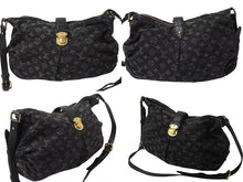 画像をギャラリービューアに読み込む, LOUIS VUITTON ルイヴィトン ショルダーバッグ スライトリー モノグラム デニム M95835 ブラック ゴールド金具 美品 中古 4b002425