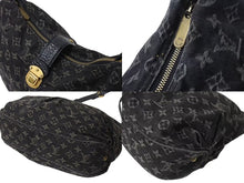 画像をギャラリービューアに読み込む, LOUIS VUITTON ルイヴィトン ショルダーバッグ スライトリー モノグラム デニム M95835 ブラック ゴールド金具 美品 中古 4b002425