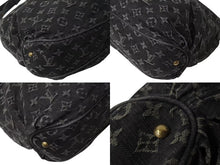 画像をギャラリービューアに読み込む, LOUIS VUITTON ルイヴィトン ショルダーバッグ スライトリー モノグラム デニム M95835 ブラック ゴールド金具 美品 中古 4b002425