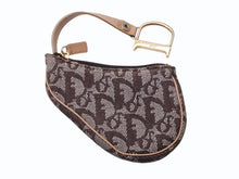 画像をギャラリービューアに読み込む, CHRISTIAN DIOR クリスチャンディオール コインケース トロッター柄 サドル キャンバス レザー ブラウン ゴールド金具 美品 中古 4b002430