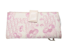 Load image into Gallery viewer, CHRISTIAN DIOR クリスチャンディオール 長財布 トロッター サドル 花柄 フローリア レザー キャンバス ピンク シルバー金具 良品 中古 4b002432
