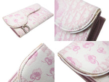 Load image into Gallery viewer, CHRISTIAN DIOR クリスチャンディオール 長財布 トロッター サドル 花柄 フローリア レザー キャンバス ピンク シルバー金具 良品 中古 4b002432