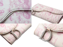 Load image into Gallery viewer, CHRISTIAN DIOR クリスチャンディオール 長財布 トロッター サドル 花柄 フローリア レザー キャンバス ピンク シルバー金具 良品 中古 4b002432
