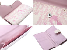 Load image into Gallery viewer, CHRISTIAN DIOR クリスチャンディオール 長財布 トロッター サドル 花柄 フローリア レザー キャンバス ピンク シルバー金具 良品 中古 4b002432