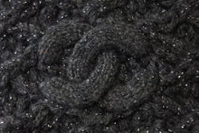 画像をギャラリービューアに読み込む, 極美品 CHANEL シャネル ヘアバンド CC ココマーク 17K ツイード ラメ カシミヤウール チャコールグレー 中古 4b002434