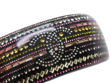 Load image into Gallery viewer, CHANEL シャネル バングル マグネット式 11P刻印 ココマーク ラインストーン ブラック マルチカラー 美品 中古 4b002440